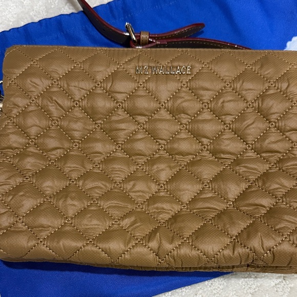 MZ Wallace Camel Brown Quilted Crossbody Bag - Picture 2 of 7